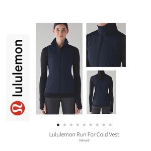 Lululemon Run For The Cold Vest. Navy Blue/Inkwell Sz 8